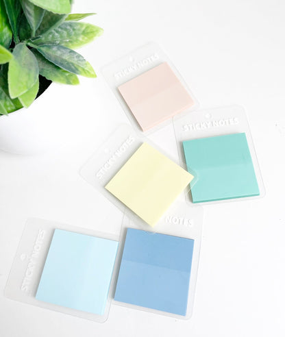 Pastel Colored Viral Transparent Sticky Notes | Waterproof | Available in 2 sizes - Supple Room