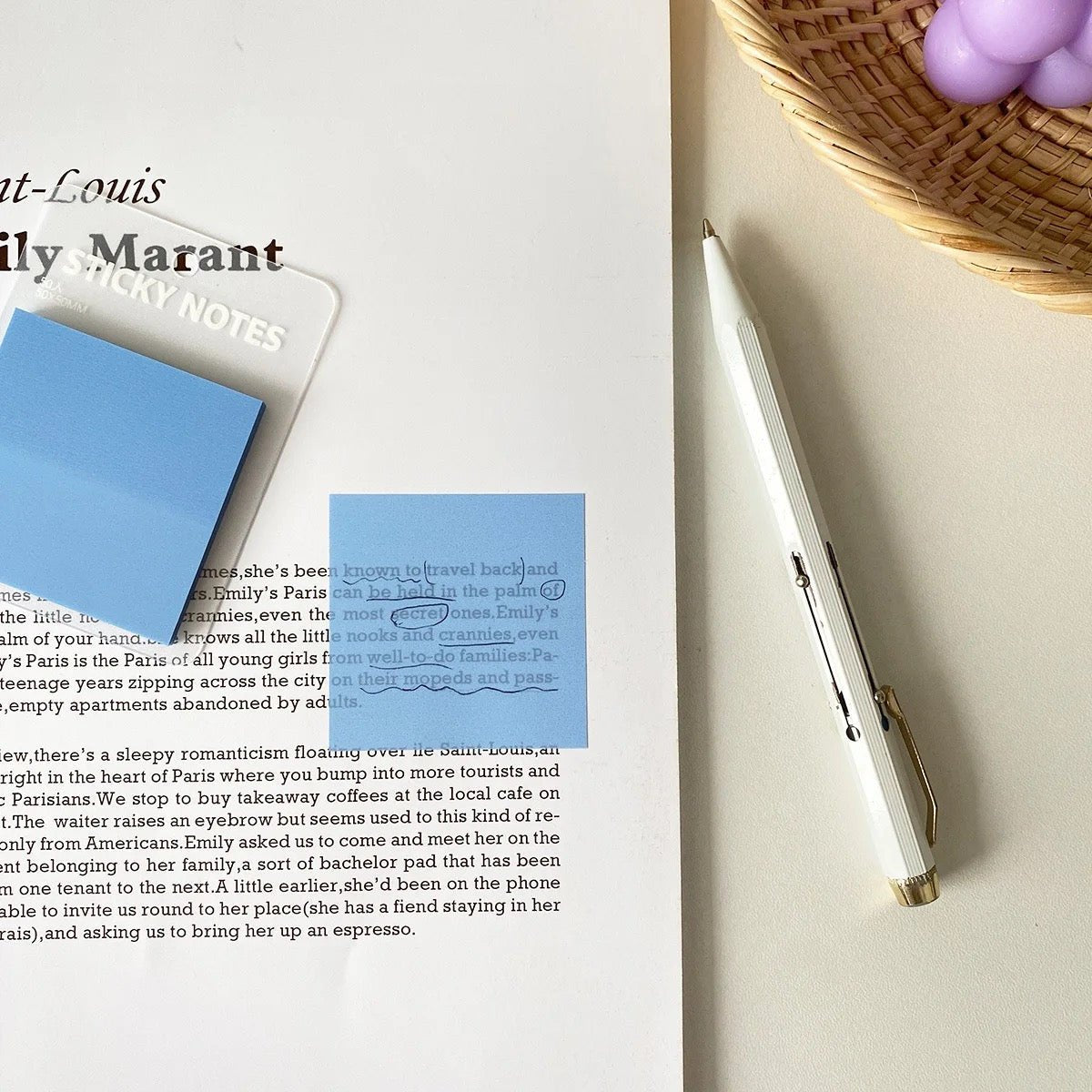 Pastel Colored Viral Transparent Sticky Notes | Waterproof | Available in 2 sizes - Supple Room