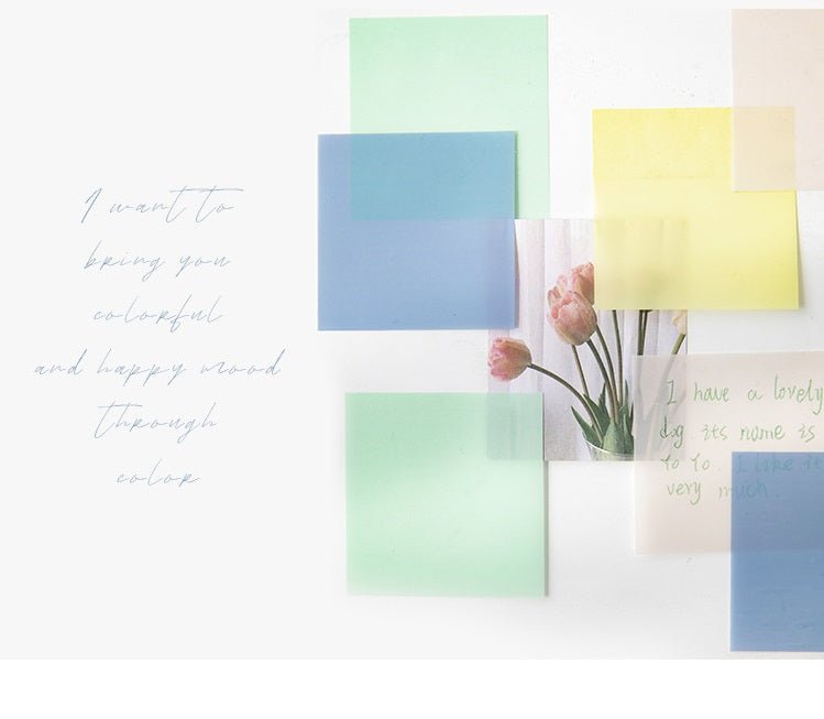 Pastel Colored Viral Transparent Sticky Notes | Waterproof | Available in 2 sizes - Supple Room