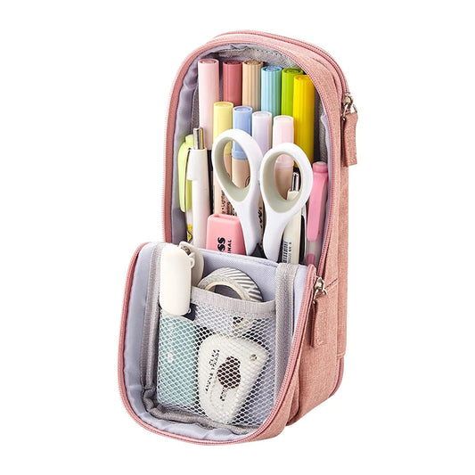 Pastel Pink Multi-functional Large Capacity Pencil Case with Handle - Supple Room