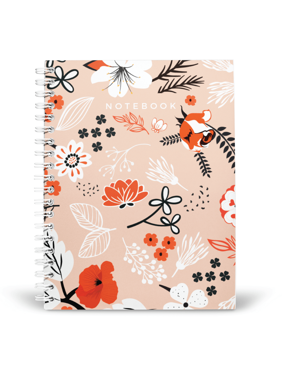 Peach Fun Floral Notebook | Available in various sizes - Supple Room