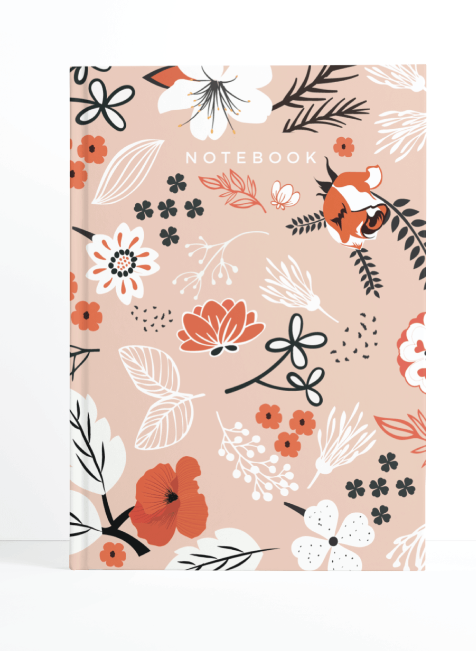 Peach Fun Floral Notebook | Available in various sizes - Supple Room