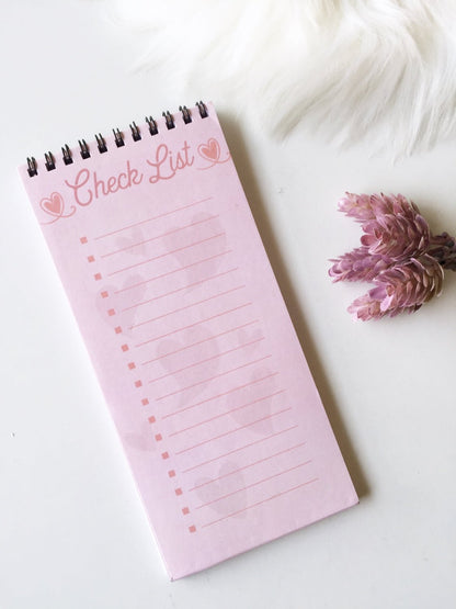 Pink SweetHeart Checklist | 50 sheets | Spiral bound - Supple Room