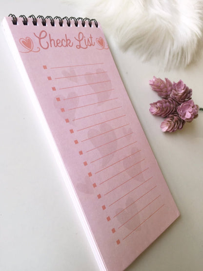 Pink SweetHeart Checklist | 50 sheets | Spiral bound - Supple Room