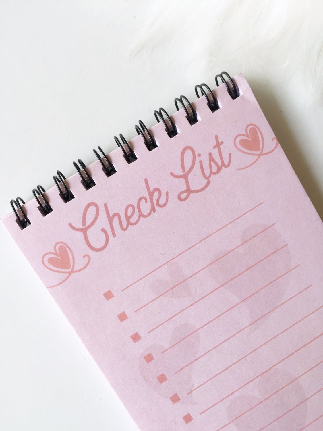 Pink SweetHeart Checklist | 50 sheets | Spiral bound - Supple Room