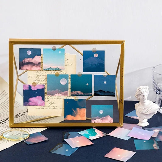 Pretty moon and star Mini Paper Sticker Box for Planning/ Journaling | 46pcs per box - Supple Room