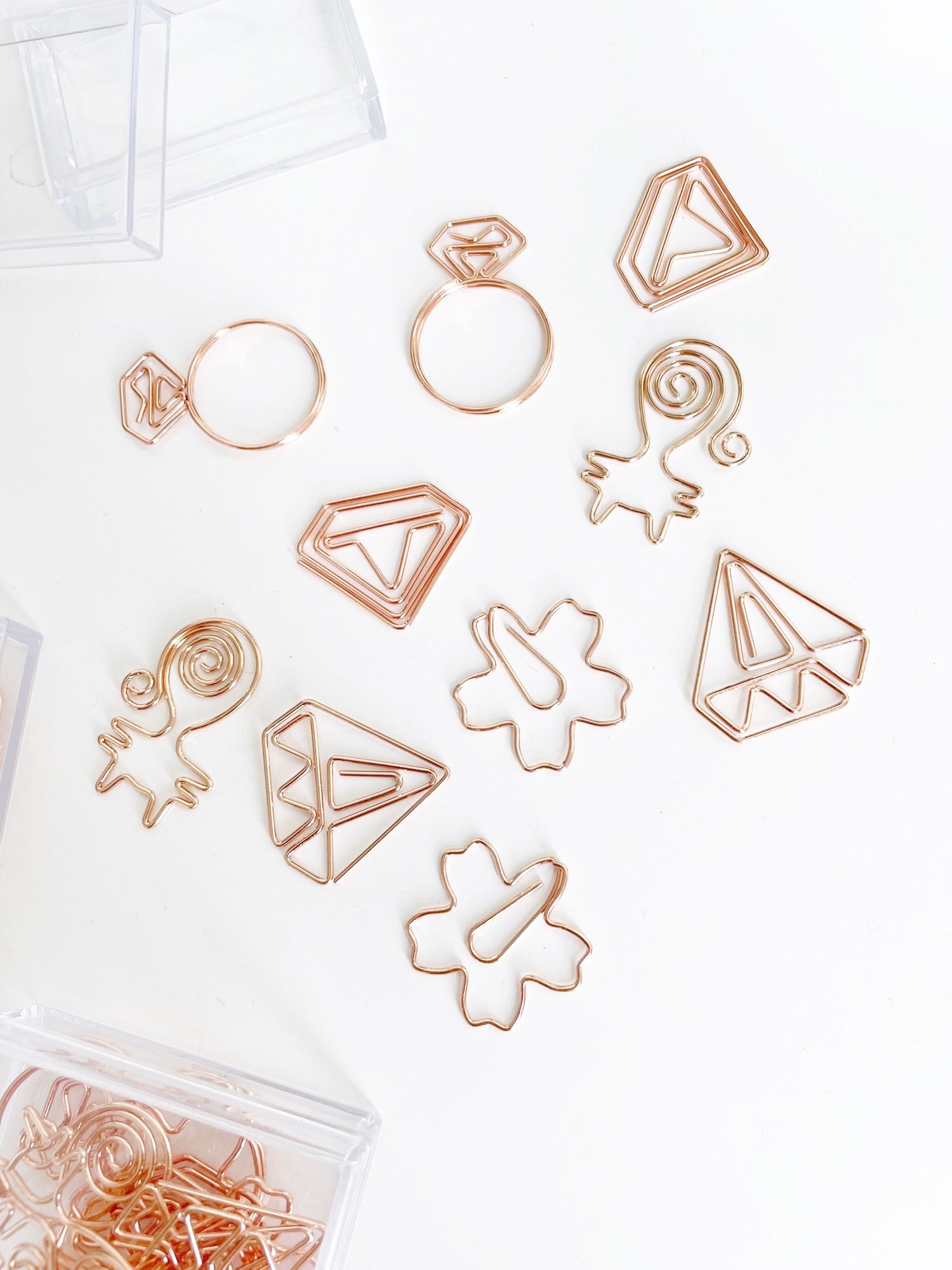 Rose gold Assorted Paper Clips Box | All in One | 10 Pcs - Supple Room