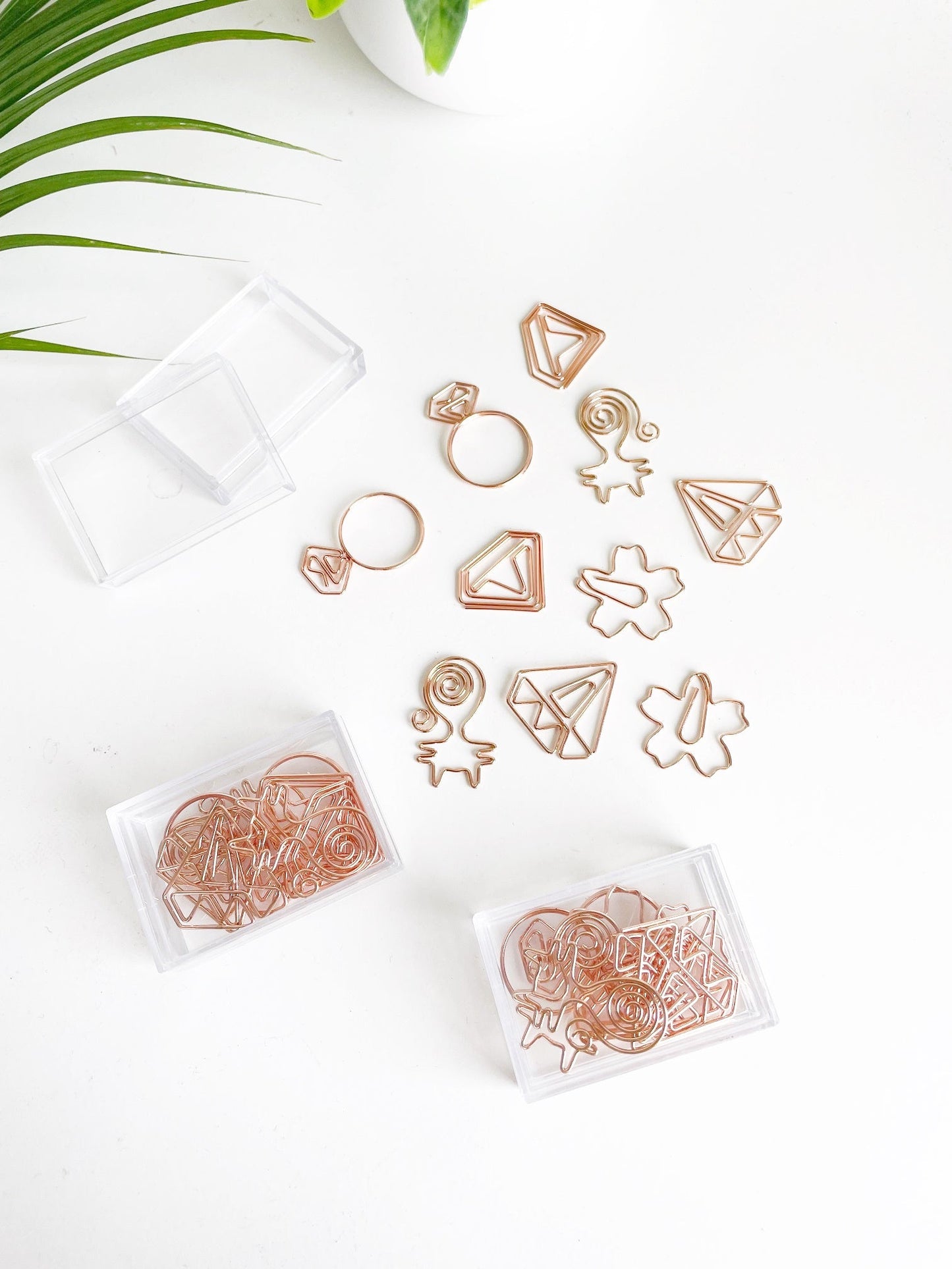 Rose gold Assorted Paper Clips Box | All in One | 10 Pcs - Supple Room