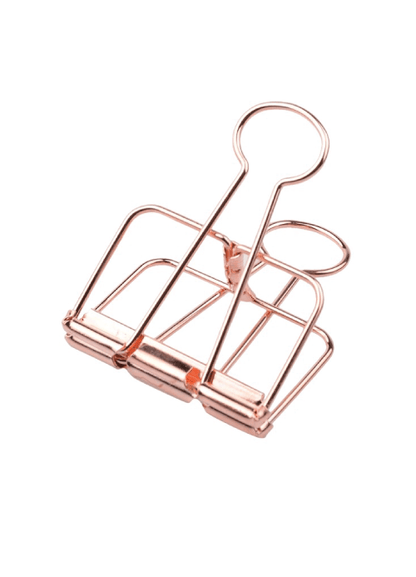 Rose Gold Hollow Metal Paper Binder Clips | Large | 32 mm | 6 Pcs - Supple Room