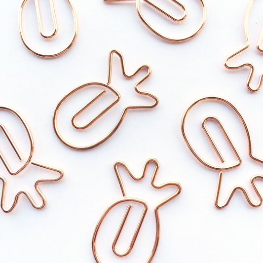 Rose Gold Pineapple Paper Clips | Set of 4 or 8 - Supple Room