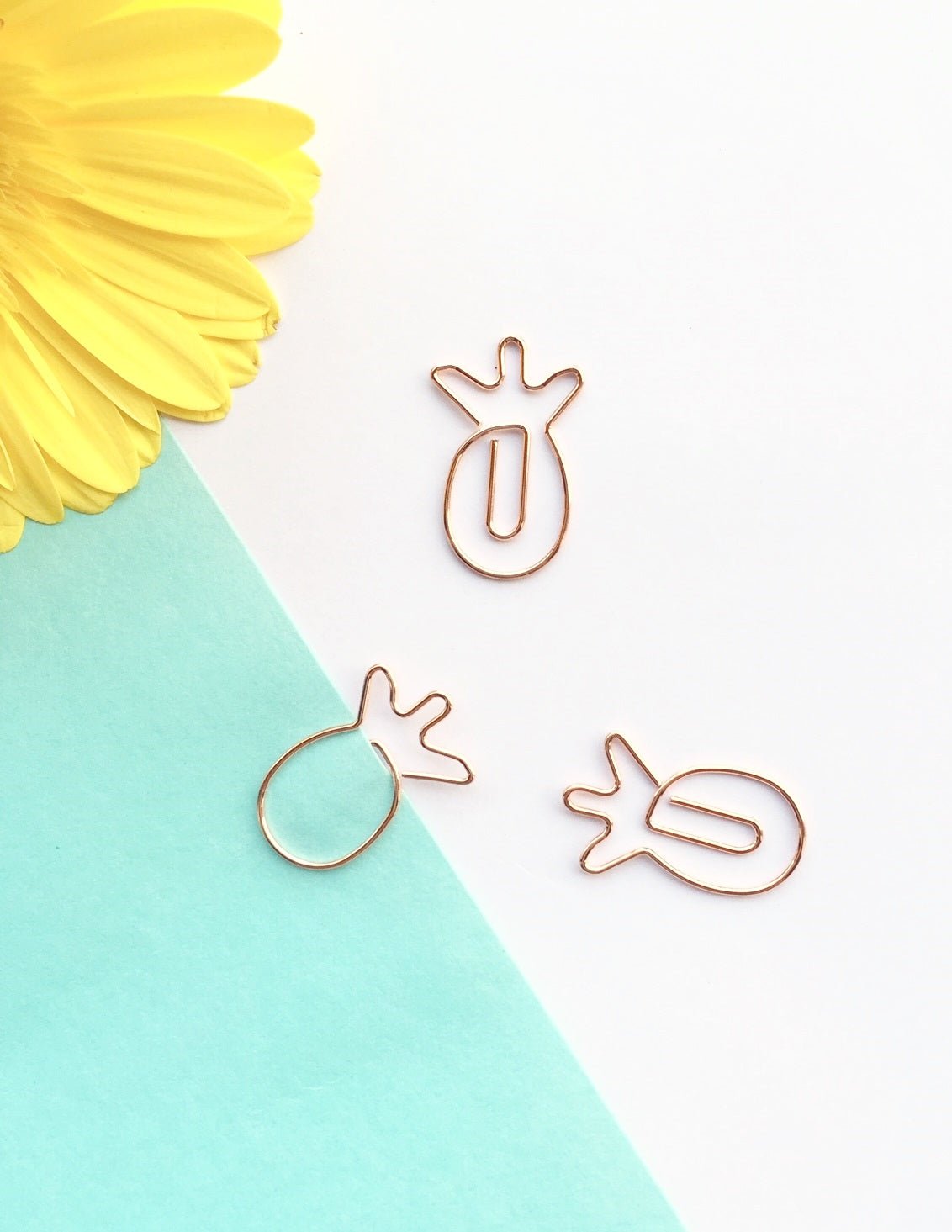 Rose Gold Pineapple Paper Clips | Set of 4 or 8 - Supple Room