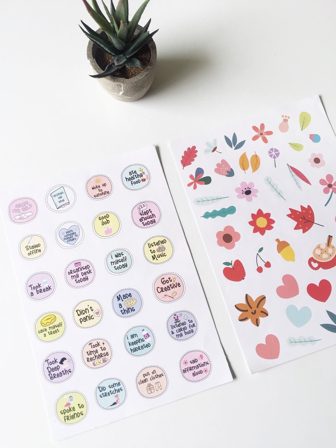 Self Care Stickers | Pack of 2 | A5 Size - Supple Room