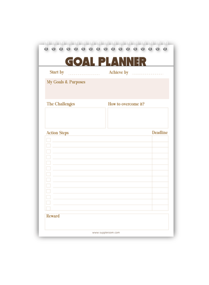 Set your Goals Planner | 50 Sheets Pad - Supple Room