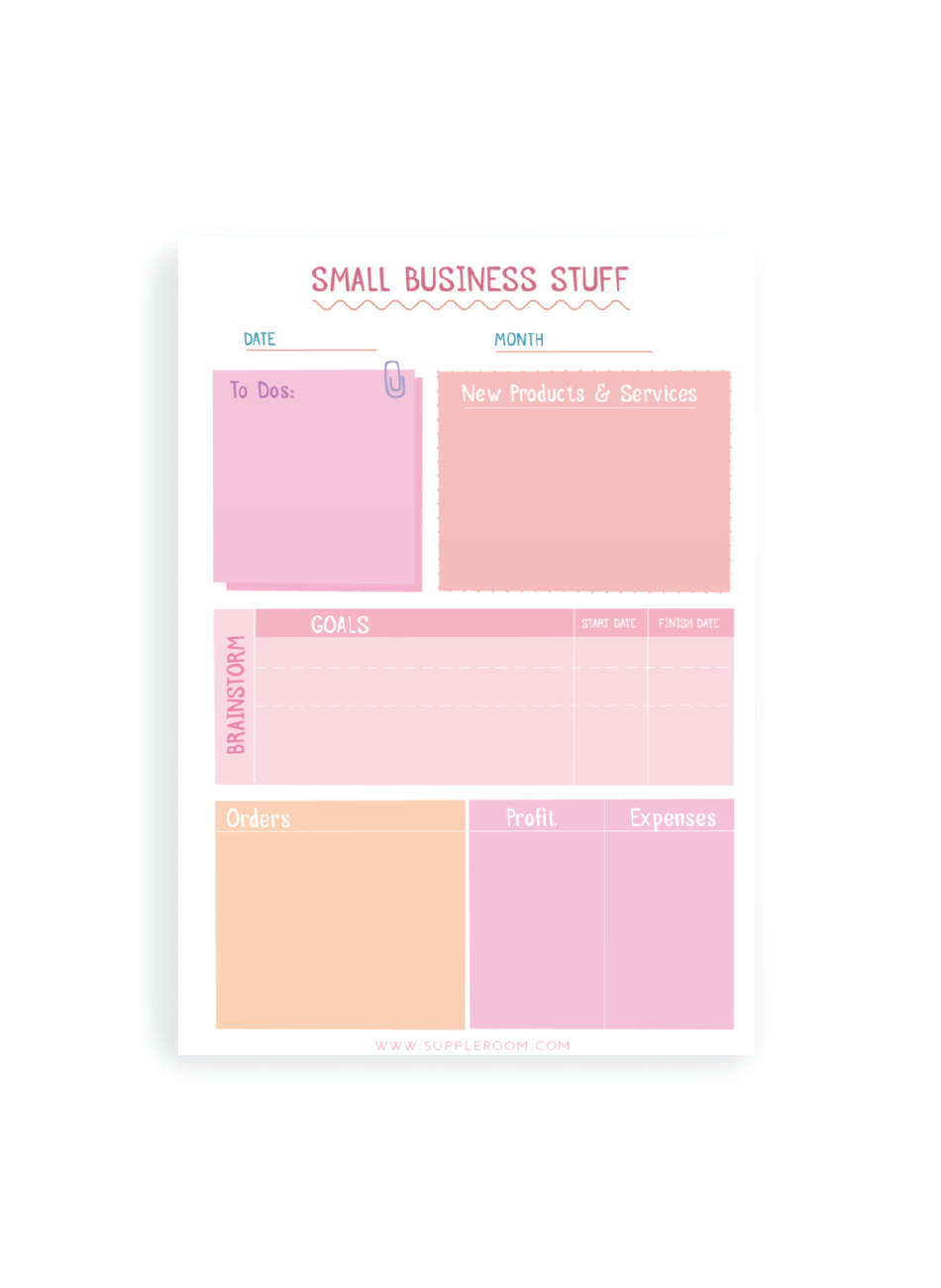 Small Business Planner | A5 Size | 50 Tearoff sheets - Supple Room