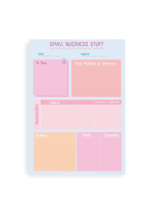 Small Business Planner | A5 Size | 50 Tearoff sheets - Supple Room