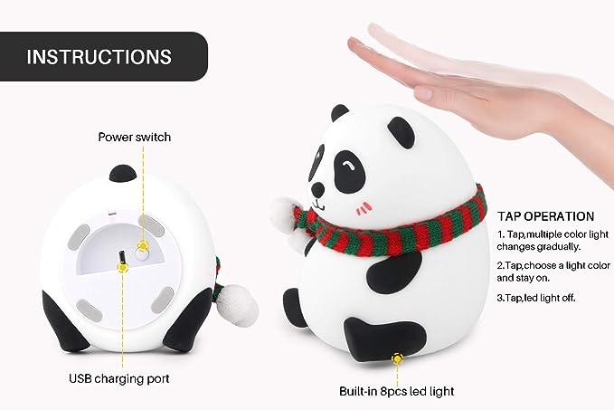 SoftGlow Panda Touch Silicone Lamp - Supple Room