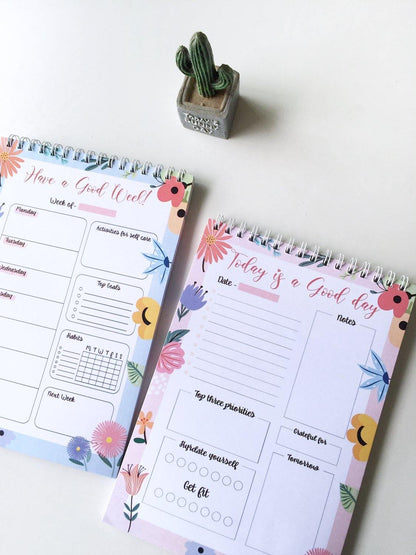 Spring Daily/Weekly Planner | A5 Size | 50 sheets each | Spiral - Supple Room