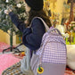 Stylish Gingham Plaid Bag pack with Laptop compartment - Supple Room