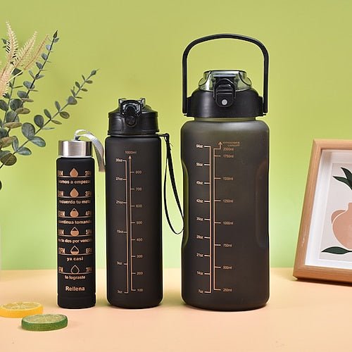 Stylish Noir Time marked bottle for Home/School/Office/Gym/Travel | Non Toxic & Leakproof - Supple Room