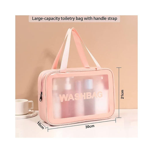 Sweet Blush Clear Vegan leather Travel cosmetic toiletry bag - Supple Room