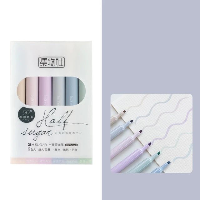 Sweet Sugar soft head Highlighter Marker pens | 6 pcs set - Supple Room