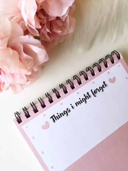 Tiny Blush Pink Notepad | 50 sheets | Spiral bound - Supple Room