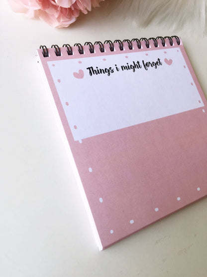 Tiny Blush Pink Notepad | 50 sheets | Spiral bound - Supple Room