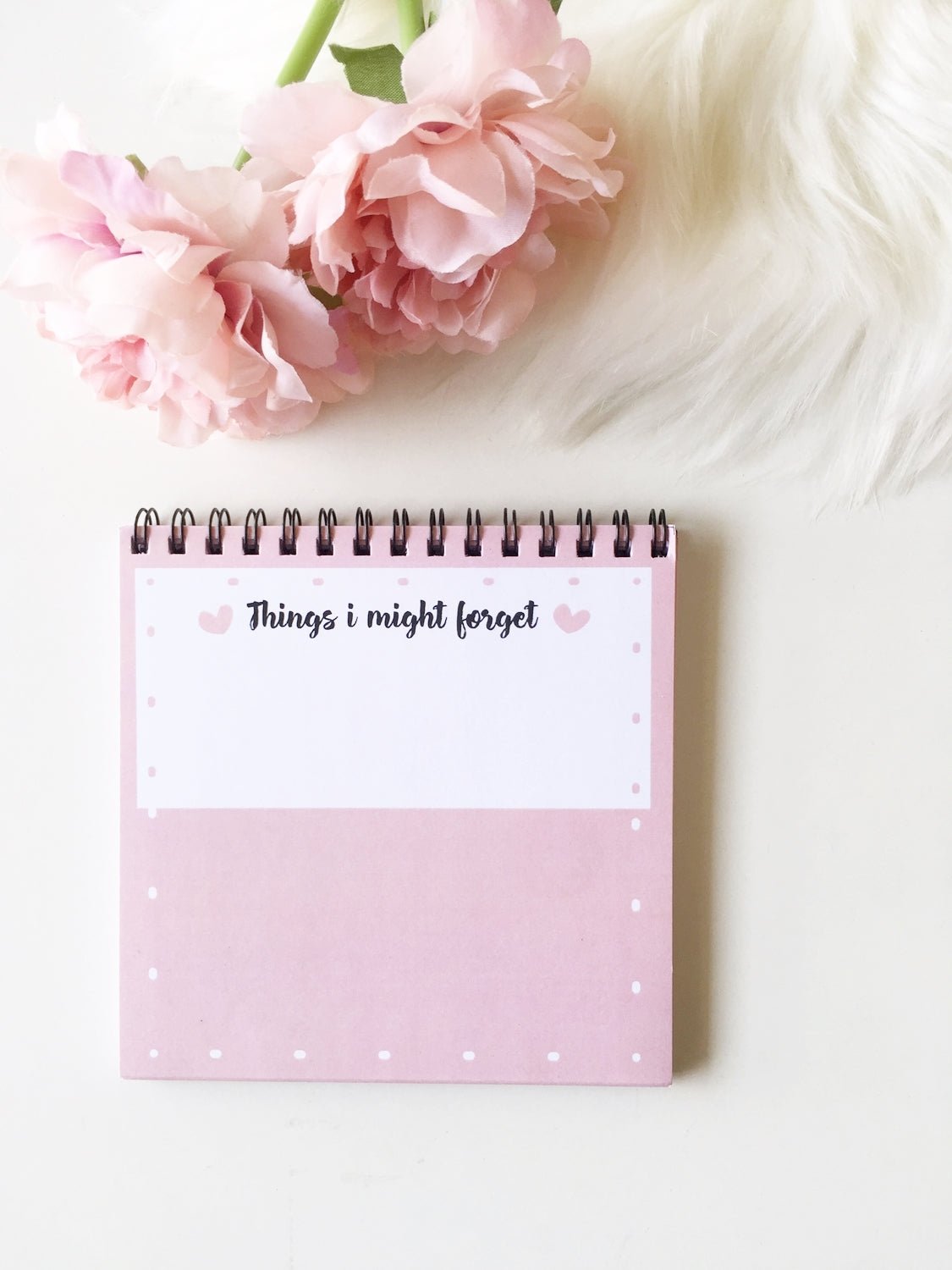 Tiny Blush Pink Notepad | 50 sheets | Spiral bound - Supple Room