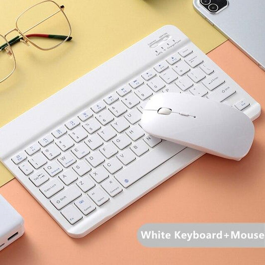 Ultra Slim 10 inches Mini Portable 2.4G Wireless Bluetooth Keyboard & Mouse Combo - Supple Room