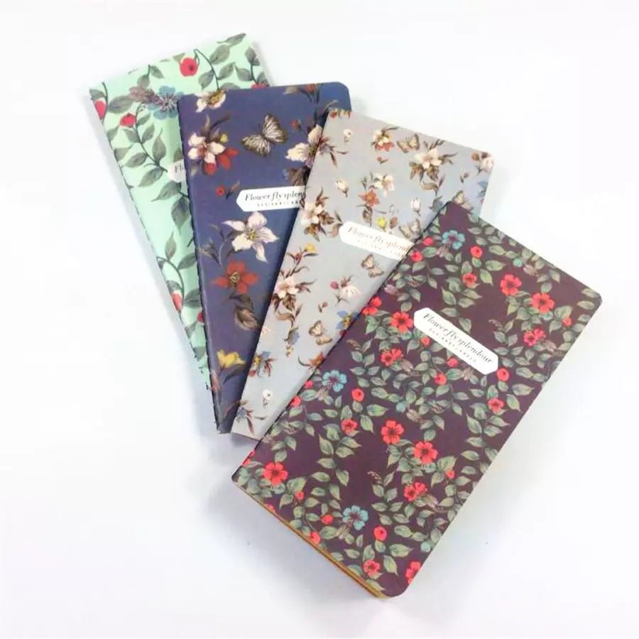 Vintage Floral Kraft paper Pocket Journal/ Travel Notebooks | Saddle stitched - Supple Room