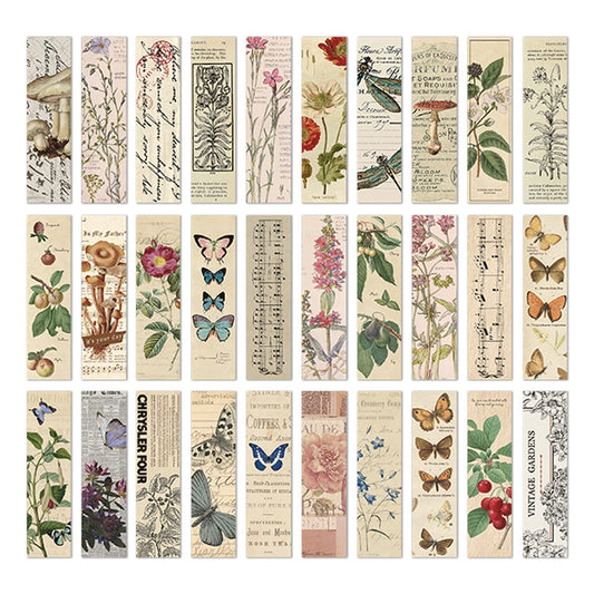 Vintage Natural Style Butterfly Flower Plant Paper Bookmarks - Supple Room