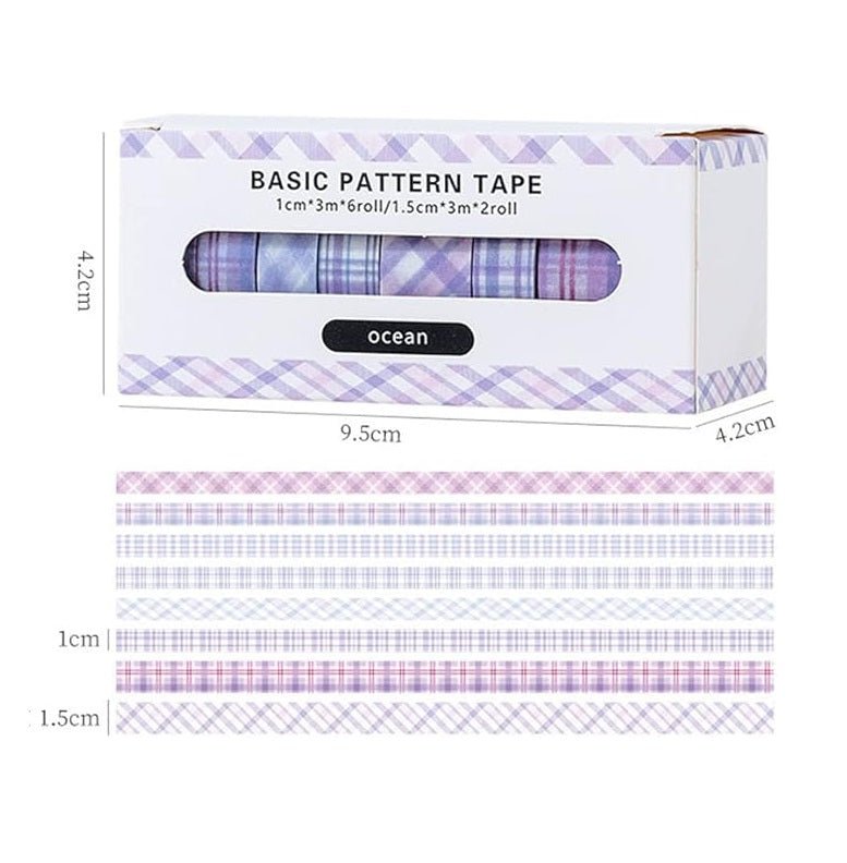 Vintage Rainbow Grid Washi Tape | 8rolls/box - Supple Room