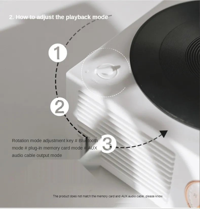 Vintage Vinyl Record Player Style Classic Wireless Retro Bluetooth/Aux Speaker | White - Supple Room