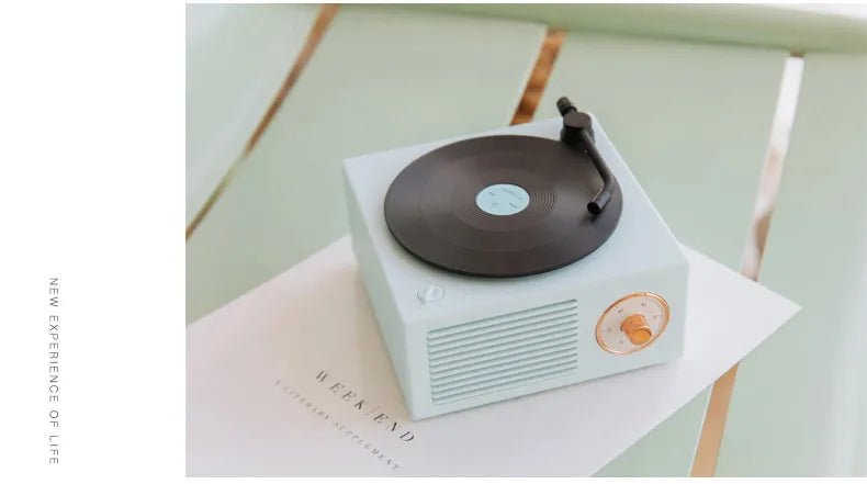 Vintage Vinyl Record Player Style Classic Wireless Retro Bluetooth/Aux Speaker | White - Supple Room
