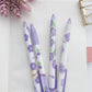 Violet Floral Series Retractable Black ink Gel pens | Set of 4 - Supple Room