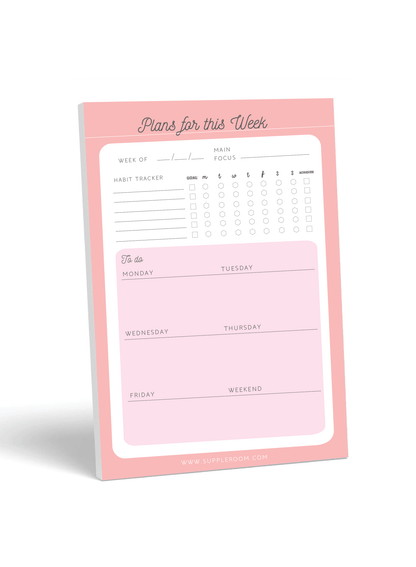 Weekly Planner | 50 Sheets Pad - Supple Room