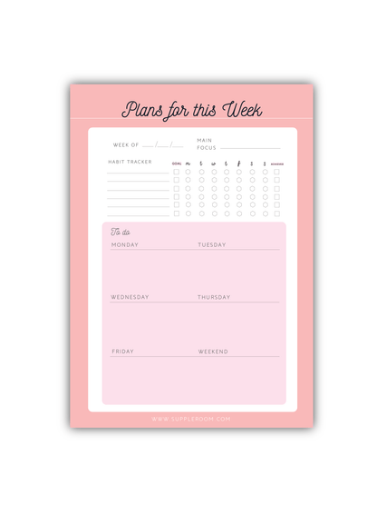 Weekly Planner | 50 Sheets Pad - Supple Room